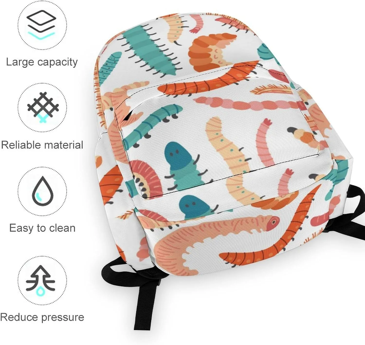 Laptop Backpack for Men Women Summer Cute Caterpillars Travel Work Backpack with Compartment Large Capacity Daypack Business Work Bag