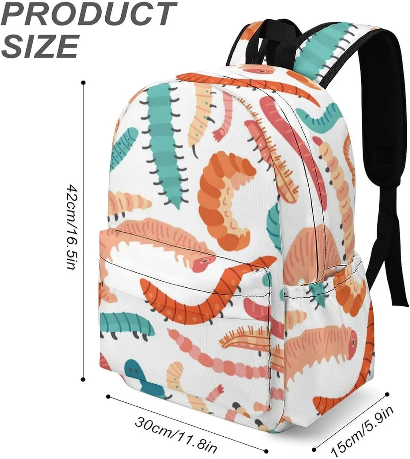Laptop Backpack for Men Women Summer Cute Caterpillars Travel Work Backpack with Compartment Large Capacity Daypack Business Work Bag
