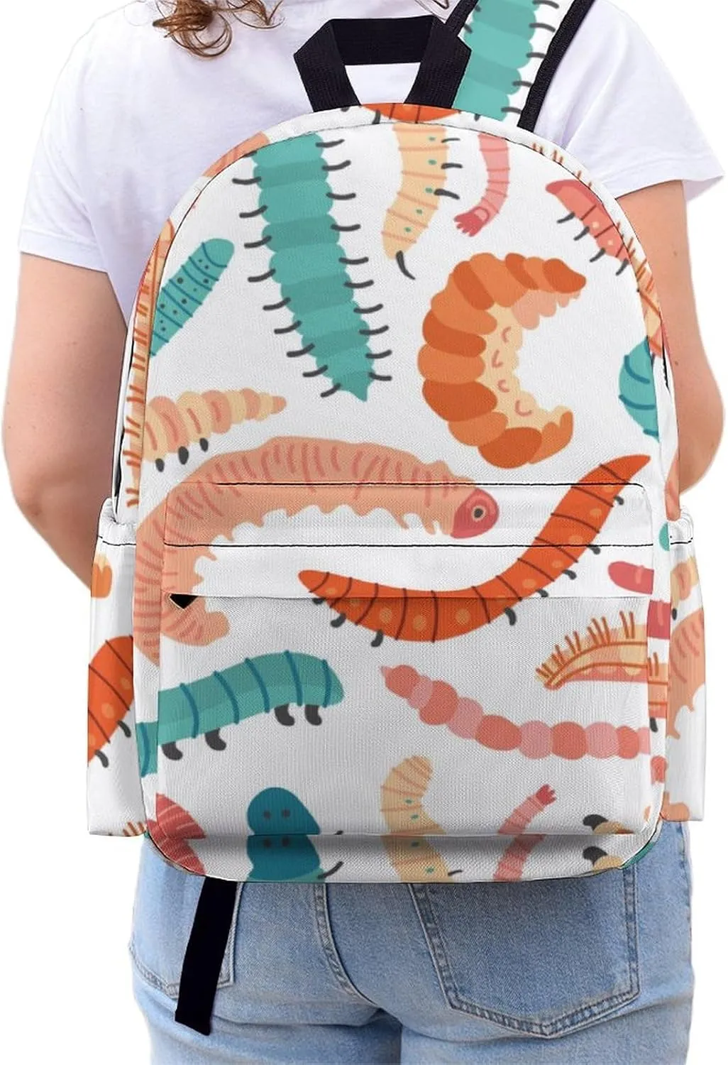 Laptop Backpack for Men Women Summer Cute Caterpillars Travel Work Backpack with Compartment Large Capacity Daypack Business Work Bag