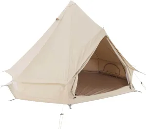 Large Camping Tent Bell Tent with Stove Hole Cotton Canvas Tents Yurt Tent Indian Tent 4 Seasons for Family Camping Outdoor Hunting Large Family Shelter Hello