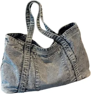 Large Capacity Canvas Shoulder Bag for Work & Commute, Lightweight & Sturdy, Stylish Design with Convenient Pockets