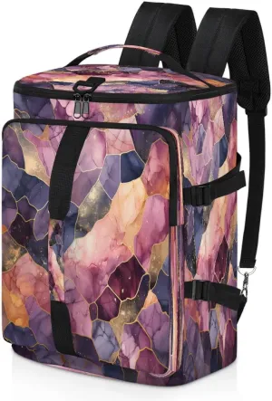 Large Carry on Backpack for Women Men Multi-function Gym Duffle Bag Beautiful Marble Pattern Backpack Polyester Waterproof Duffel Bags