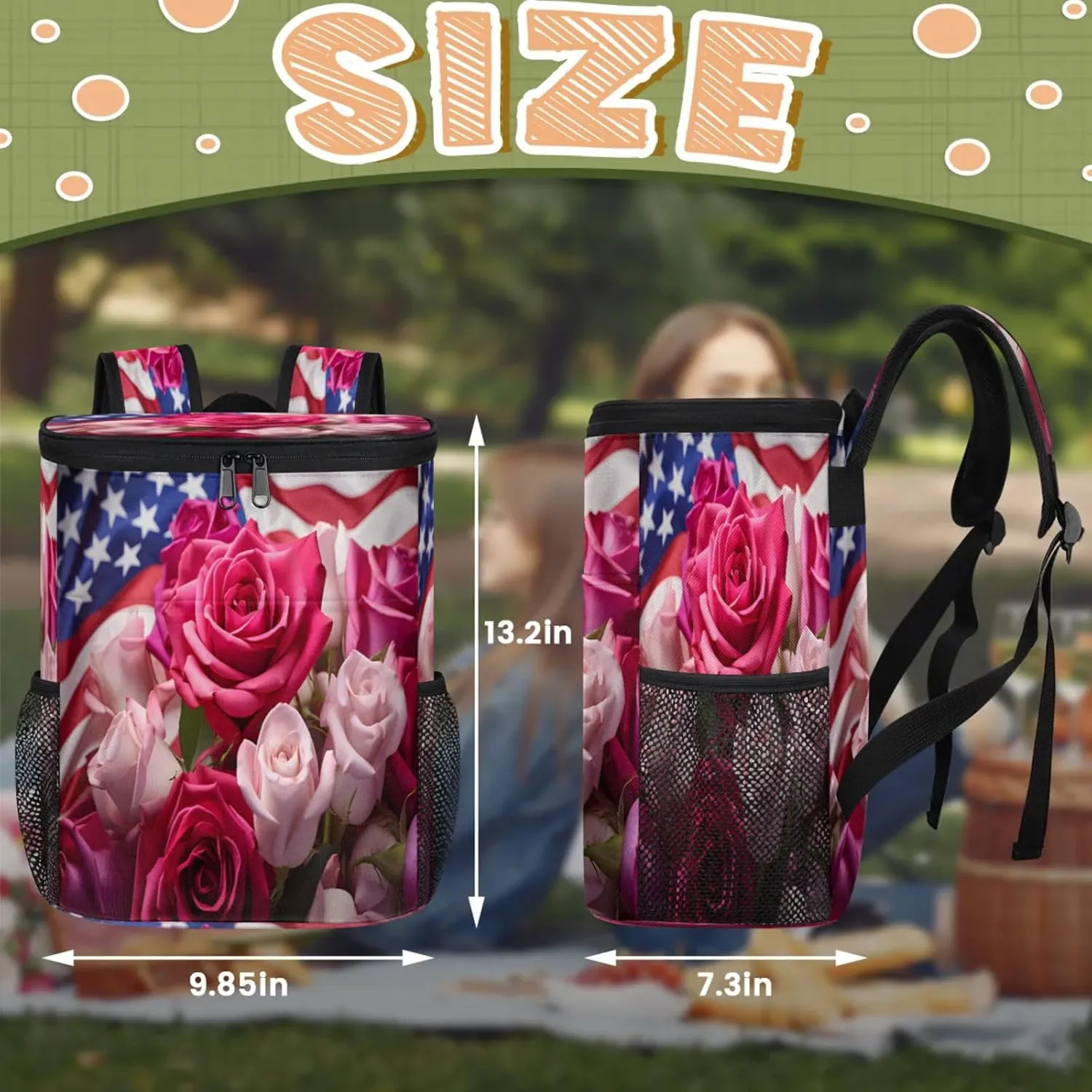 Large Insulated Cooler Backpack, Leak Proof Backpack 30 Cans, Cooler Bag for 12h Hot/Cold Retention