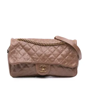 Large Quilted Glazed Caviar Shiva Flap