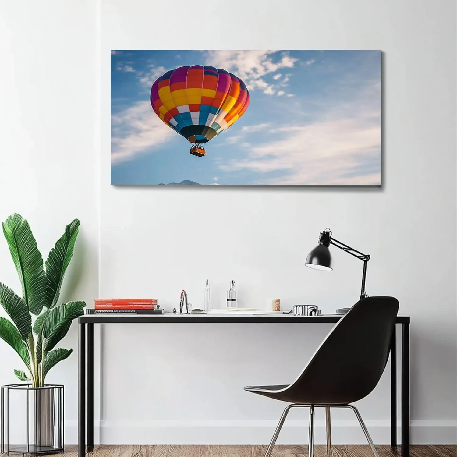 Large Wall Art Prints 20"x40" Hot Air Balloon flight Hot air ballooning sky Switzerland Framed Canvas Wall Art Painting Artwork Poster Picture Wall Decor for Living Room Bedroom Hanging