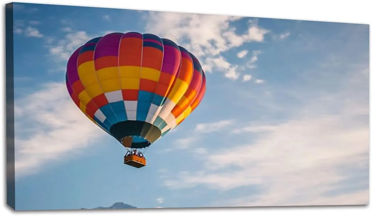 Large Wall Art Prints 20"x40" Hot Air Balloon flight Hot air ballooning sky Switzerland Framed Canvas Wall Art Painting Artwork Poster Picture Wall Decor for Living Room Bedroom Hanging