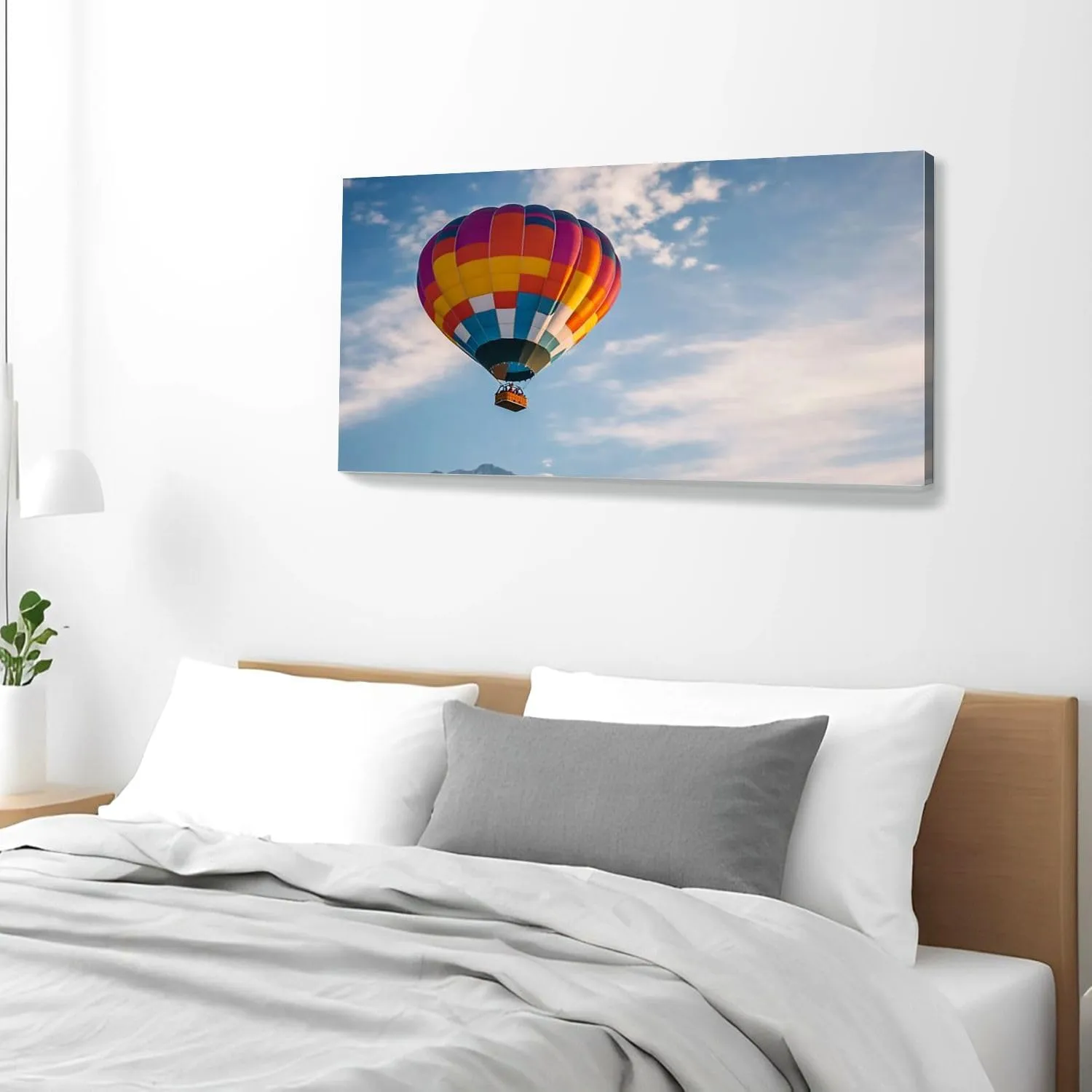 Large Wall Art Prints 20"x40" Hot Air Balloon flight Hot air ballooning sky Switzerland Framed Canvas Wall Art Painting Artwork Poster Picture Wall Decor for Living Room Bedroom Hanging