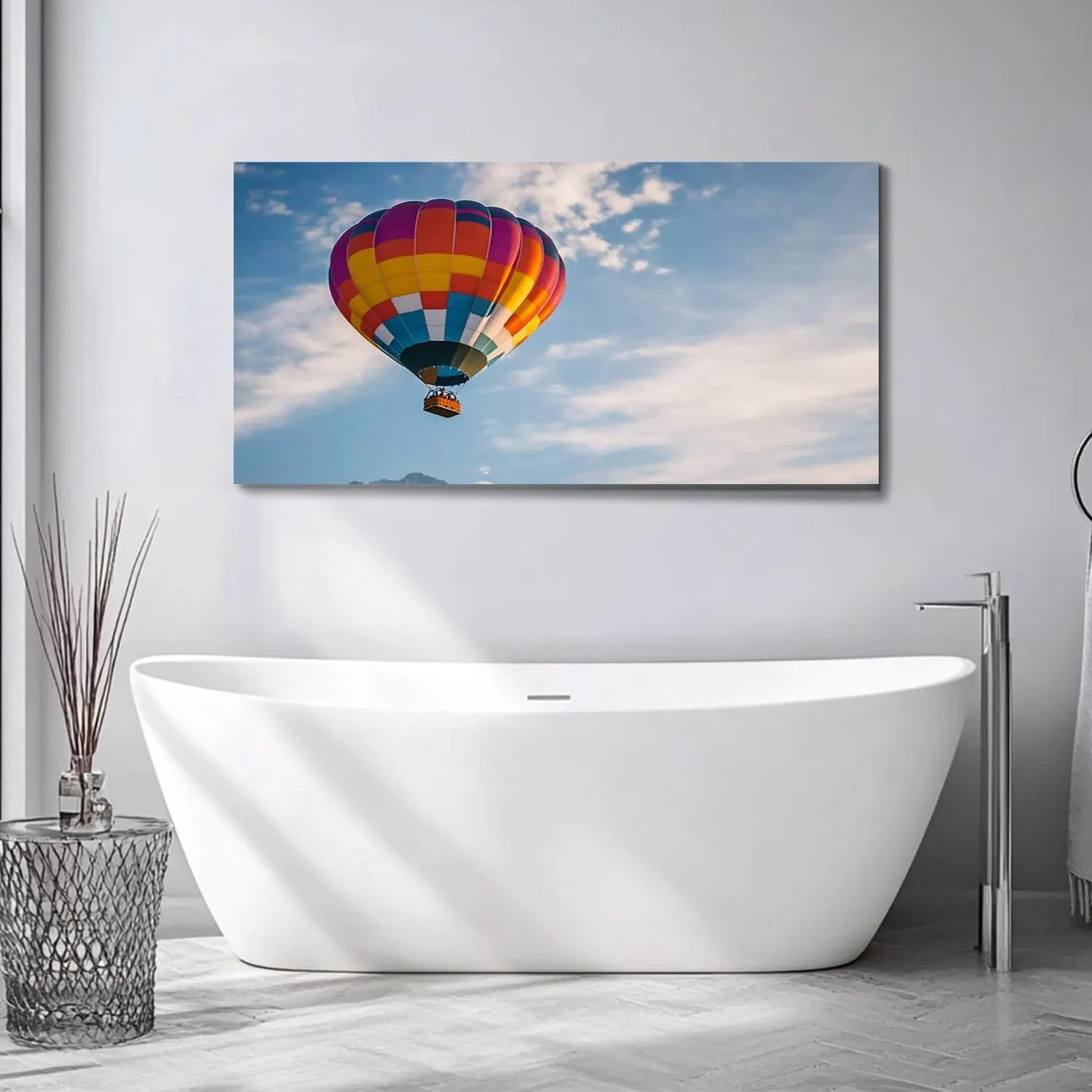 Large Wall Art Prints 20"x40" Hot Air Balloon flight Hot air ballooning sky Switzerland Framed Canvas Wall Art Painting Artwork Poster Picture Wall Decor for Living Room Bedroom Hanging