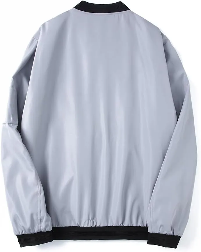 Lavnis Men's Flight Bomber Jacket Lightweight Softshell Coat Sportwear Zipper Windbreaker