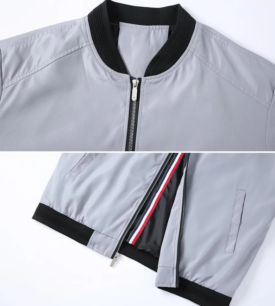 Lavnis Men's Flight Bomber Jacket Lightweight Softshell Coat Sportwear Zipper Windbreaker