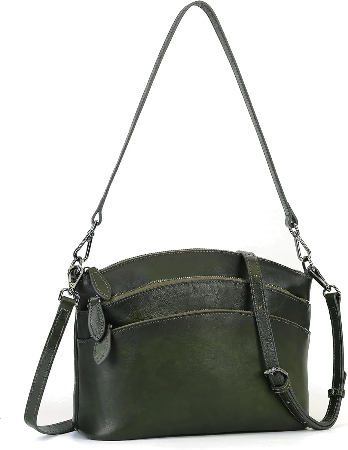 Leather Crossbody Bags for Women Genuine Leather Purses Satchel Shoulder Bag for Ladies with Two Strap