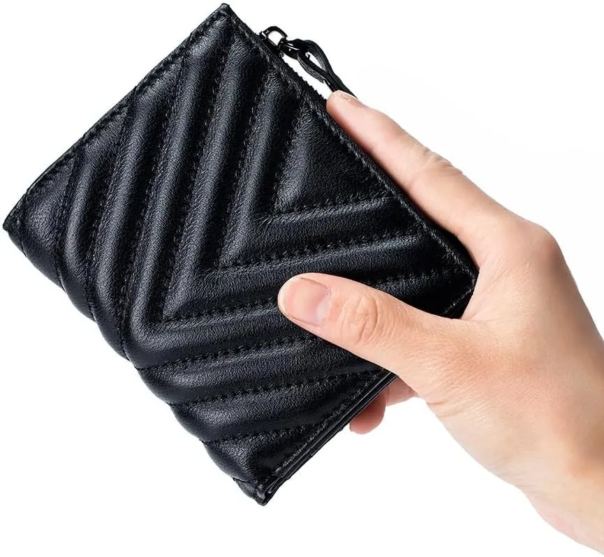 Leather Folding Women s Wallet Short Wallet Large Capacity Leather Wallet Storage Bag