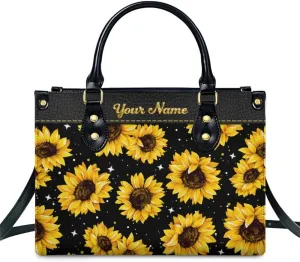 Leather Handbag for Women, Fashion Casual Sunflower Crossbody Bag for Women Ladies Gift for Work Business Travel Shopping