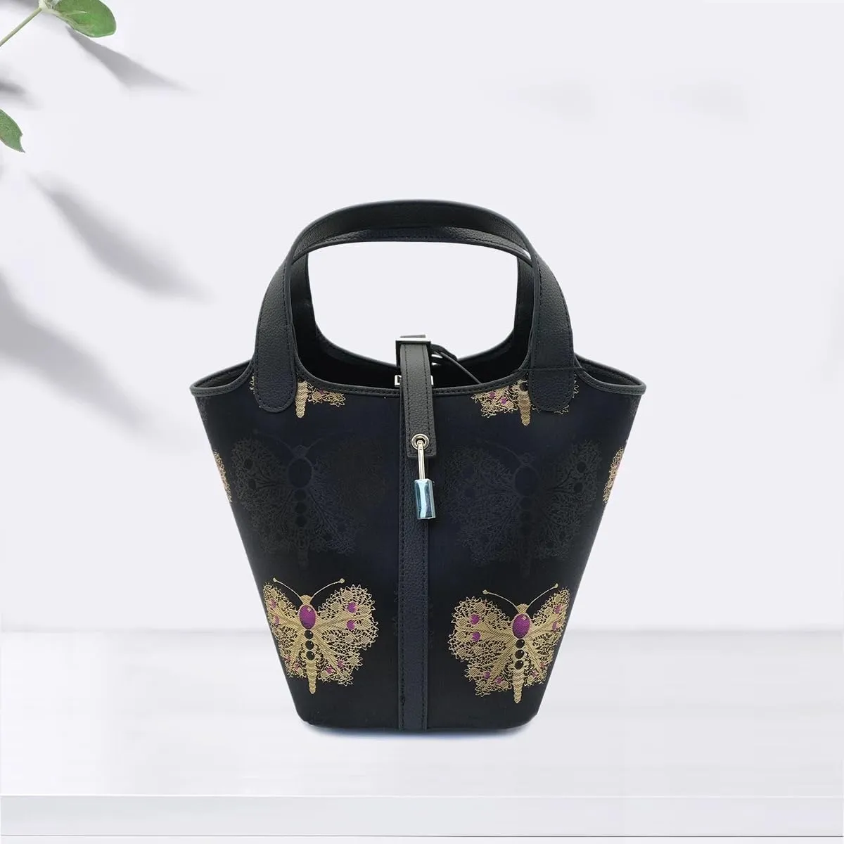 Leather Ladies Fashion Simple Handbag Designer Clutch Tote Bag for Women Ethnic Vintage Small Bucket - Vegetable Basket Bag