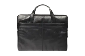 Leather laptop case Silkeborg for PC & MacBooks up to 13"- Black