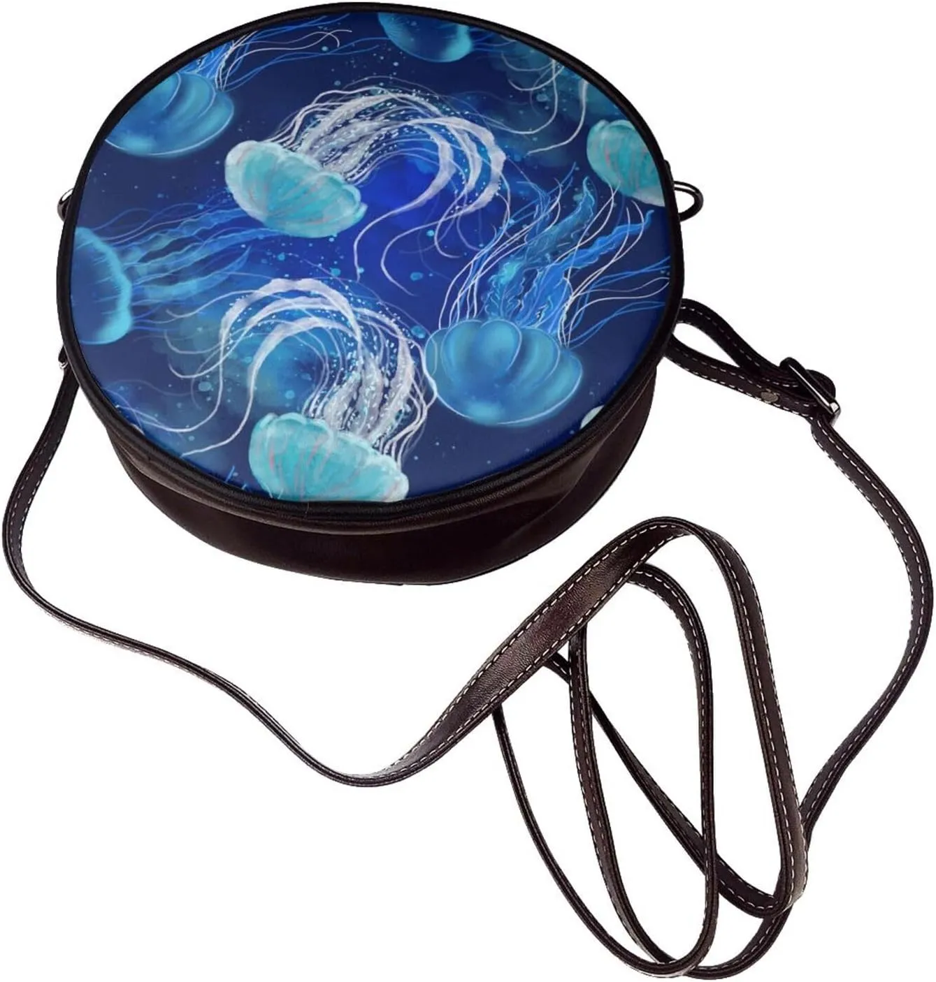 Leather Round Crossbody Bags For Women, Sling Bag Casual Crossbody Purse