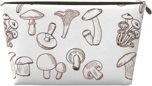 Leather Travel Toiletry Makeup Bag Zipper Makeup Pouch Travel Essentials Portable Cosmetic Bag Organiser Suitable Business Trip for Woman Man A Little Mushroom