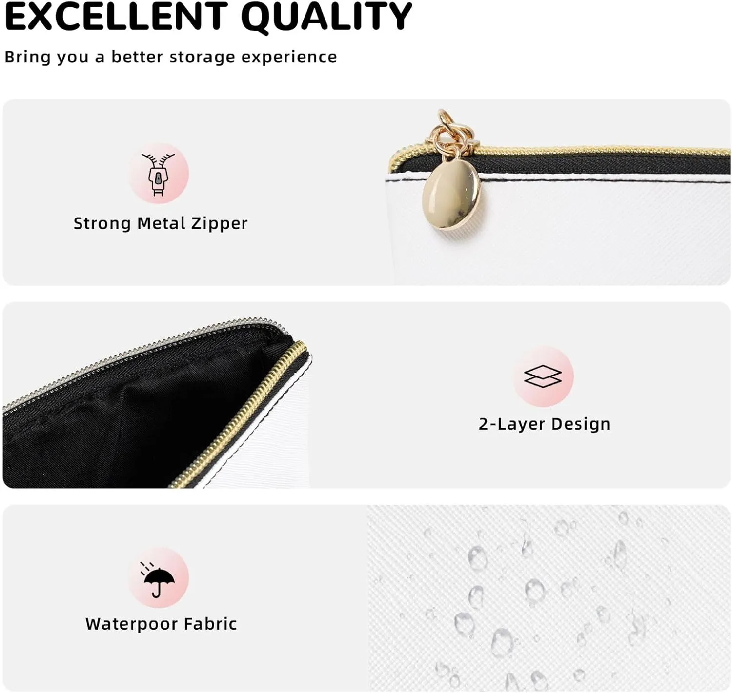 Leather Travel Toiletry Makeup Bag Zipper Makeup Pouch Travel Essentials Portable Cosmetic Bag Organiser Suitable Business Trip for Woman Man A Little Mushroom