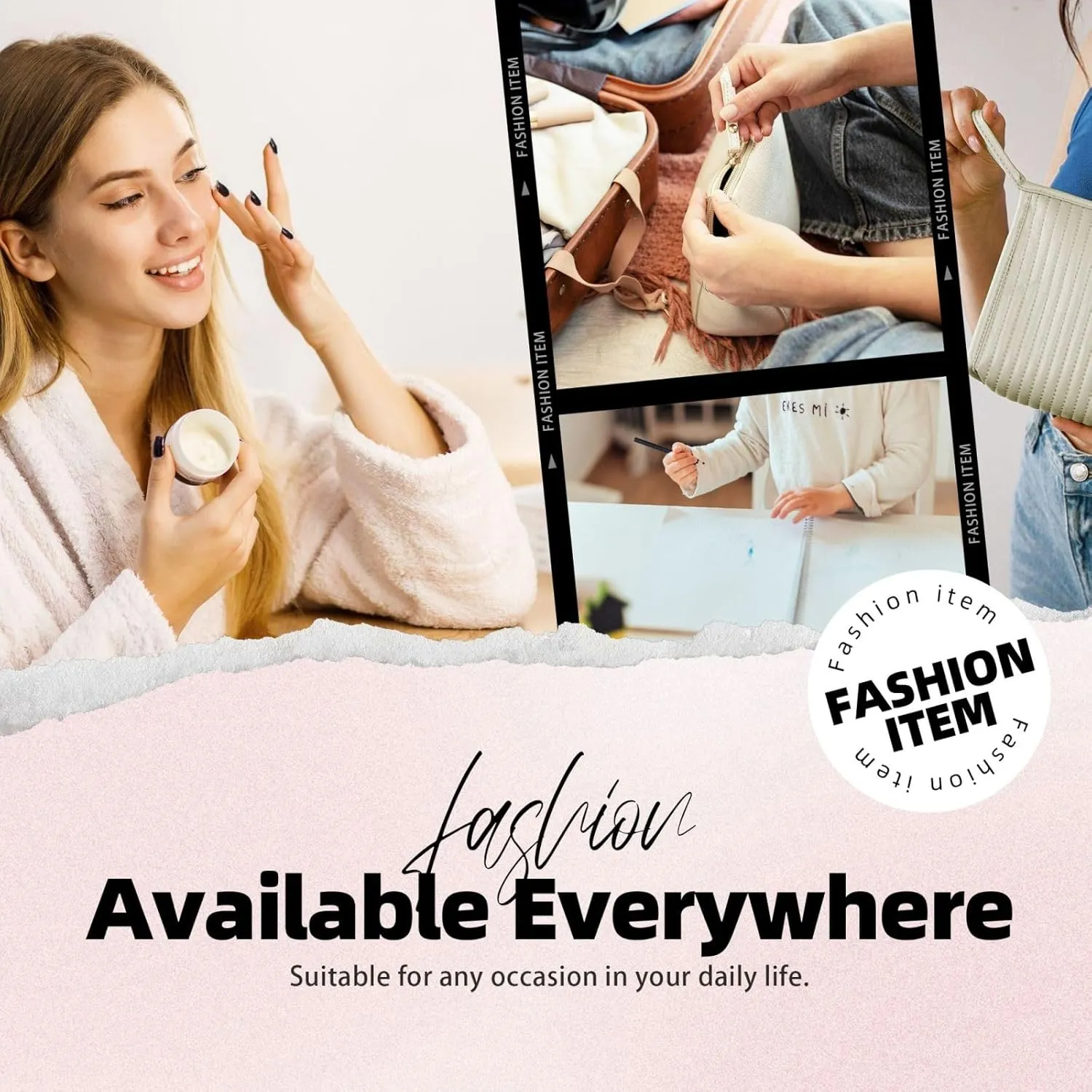 Leather Travel Toiletry Makeup Bag Zipper Makeup Pouch Travel Essentials Portable Cosmetic Bag Organiser Suitable Business Trip for Woman Man Beautiful Dandelion