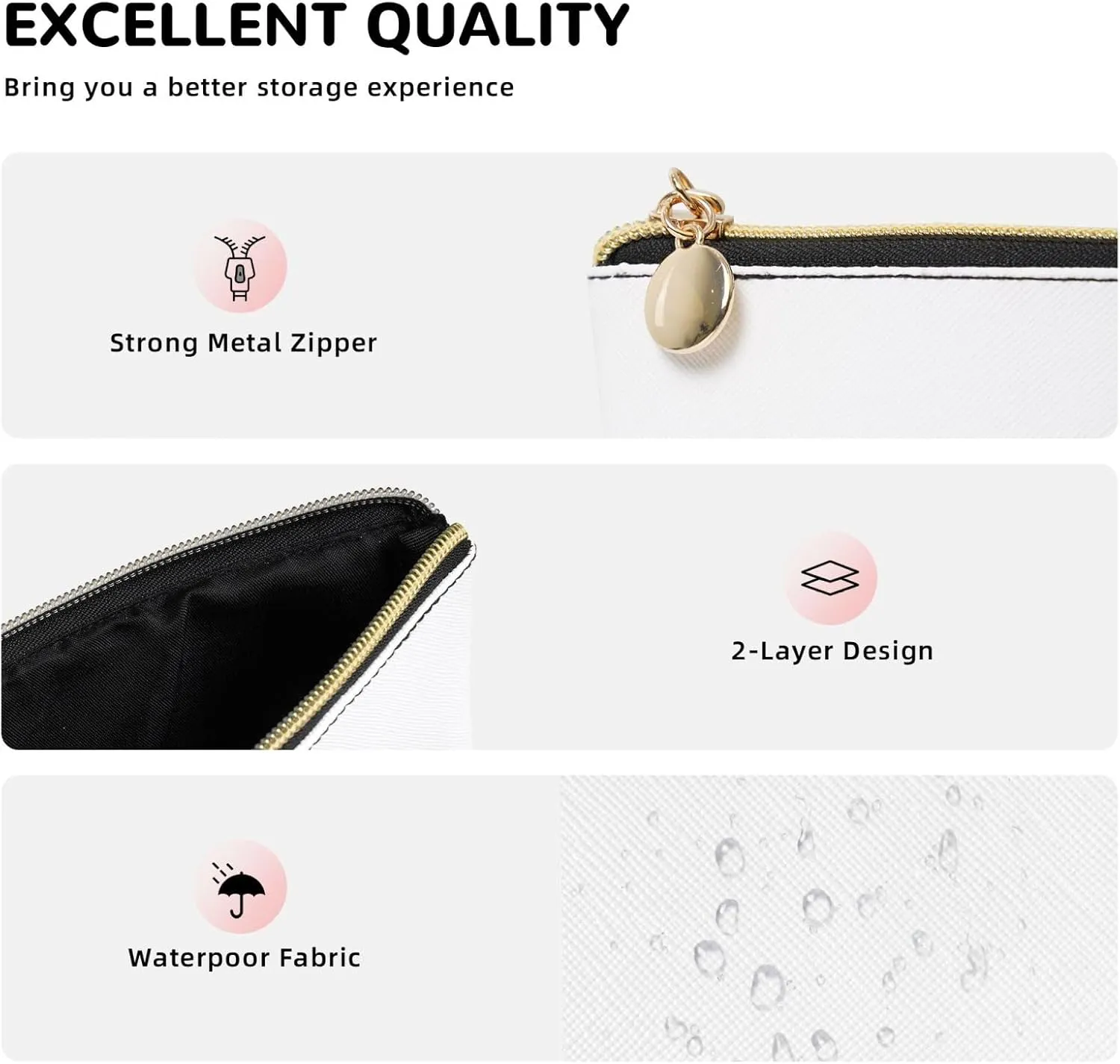 Leather Travel Toiletry Makeup Bag Zipper Makeup Pouch Travel Essentials Portable Cosmetic Bag Organiser Suitable Business Trip for Woman Man Beautiful Dandelion