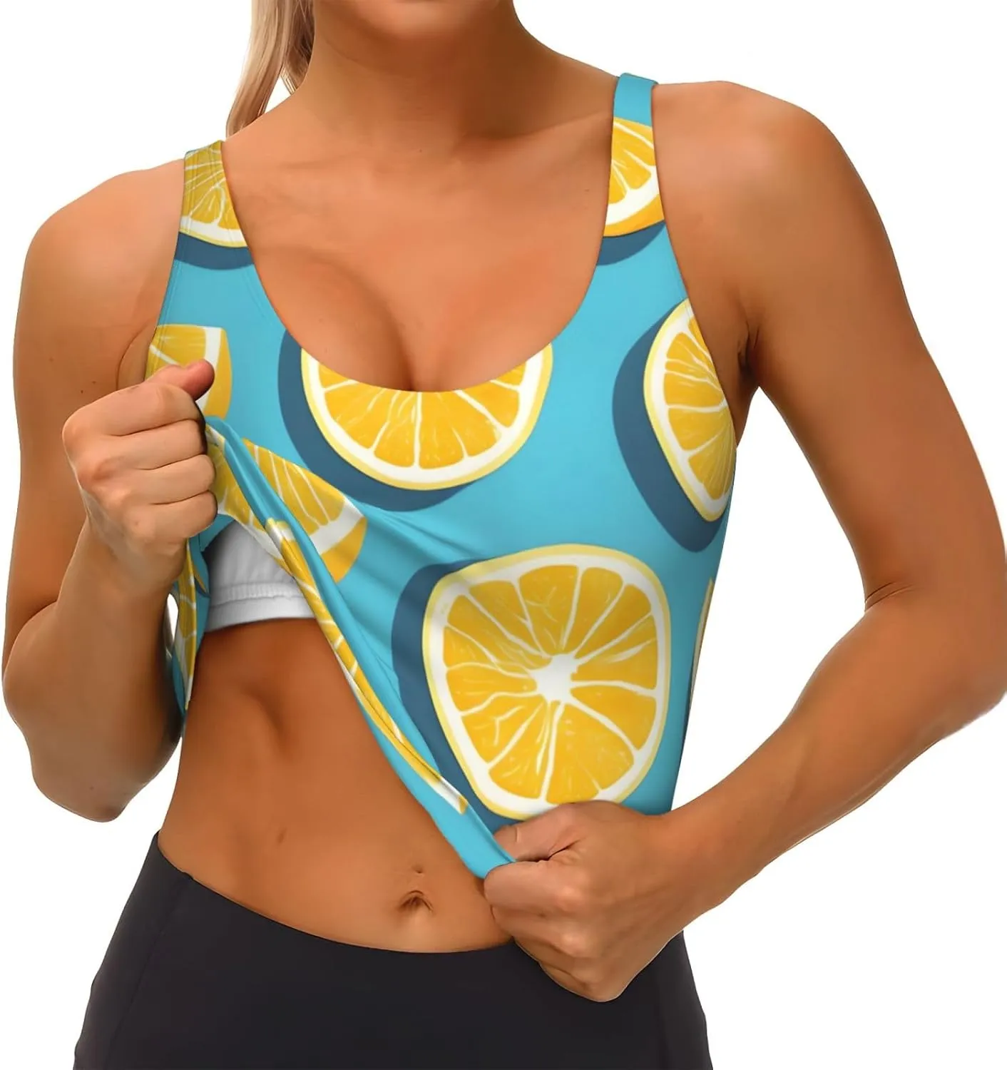 Lemon Wedges Women's Sports Vest - Yoga wear Fitness wear, Casual Running Seamless Sports Underwear.