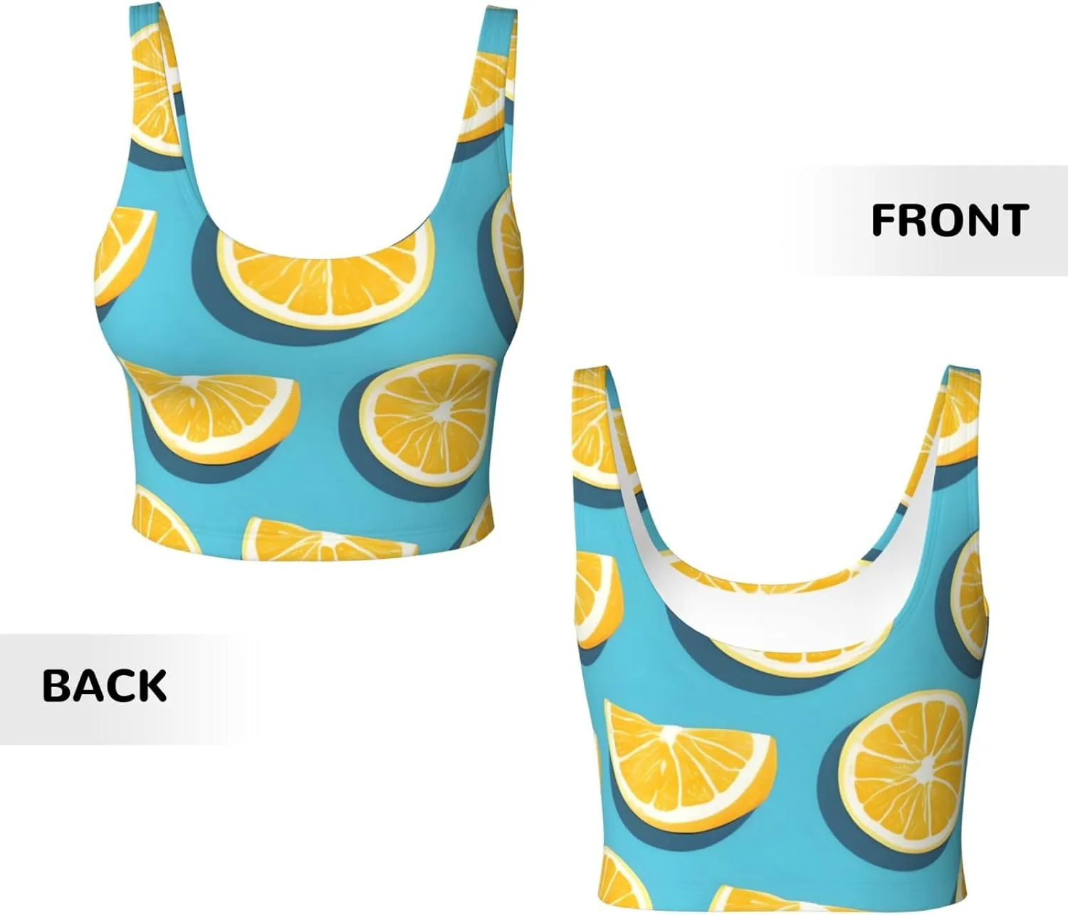 Lemon Wedges Women's Sports Vest - Yoga wear Fitness wear, Casual Running Seamless Sports Underwear.