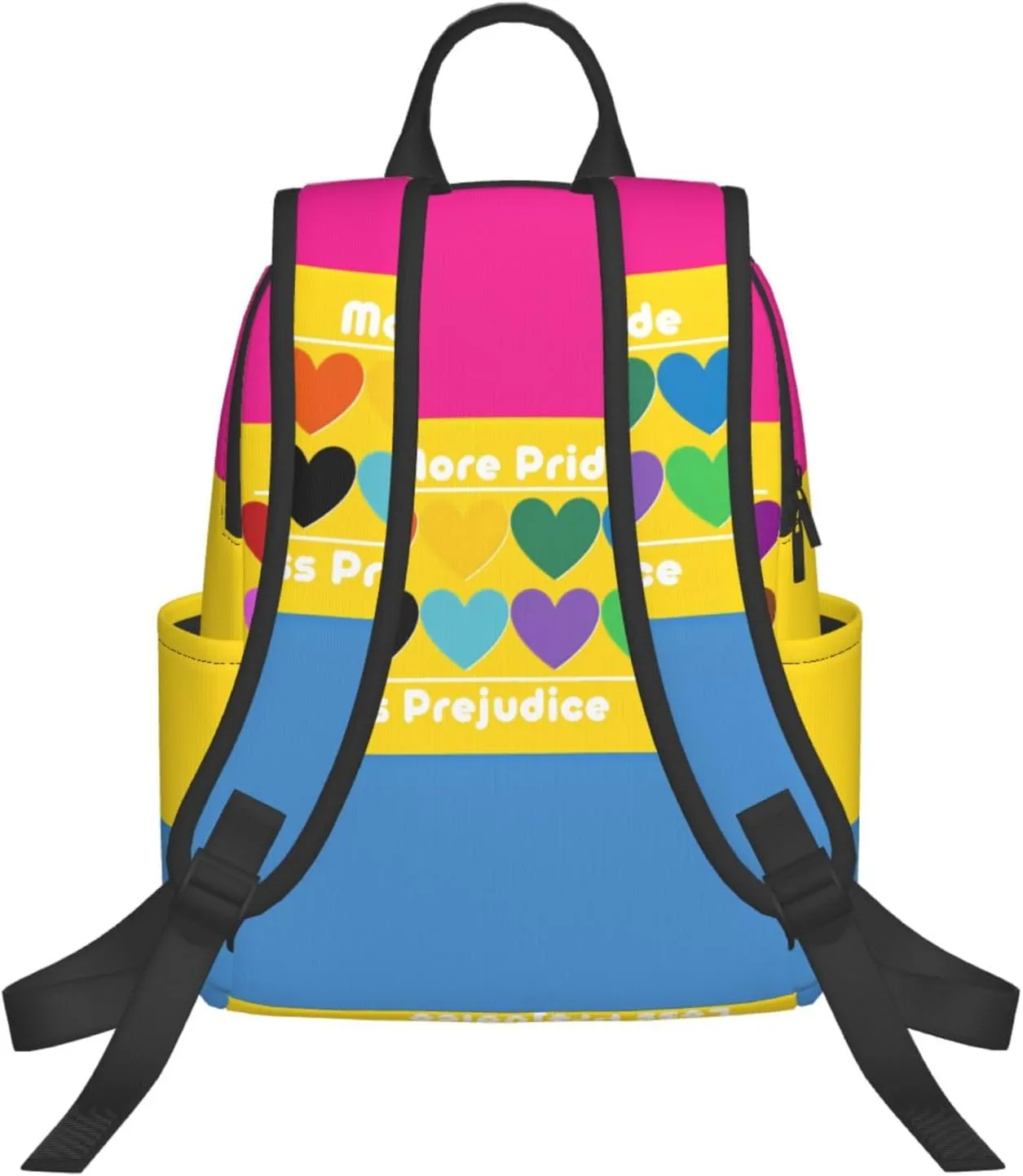 LGBT Rainbow Gay More Pride Less Prejudice Heart Travel Laptop Backpack Casual Backpacks Double Shoulder Daypack Notebook Rucksack Work Bags Sports Bag for Gym Hiking Camping Beach