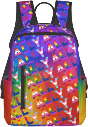 LGBT Rainbow Gay Pride Ally Travel Laptop Backpack Casual Backpacks Double Shoulder Daypack Notebook Rucksack Work Bags Sports Bag for Hiking Camping Beach