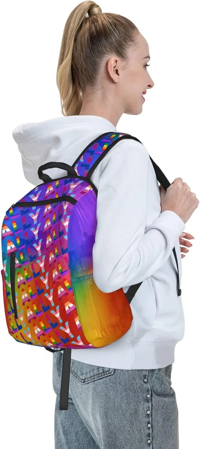 LGBT Rainbow Gay Pride Ally Travel Laptop Backpack Casual Backpacks Double Shoulder Daypack Notebook Rucksack Work Bags Sports Bag for Hiking Camping Beach
