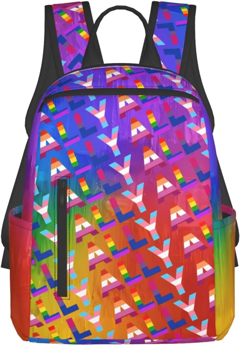 LGBT Rainbow Gay Pride Ally Travel Laptop Backpack Casual Backpacks Double Shoulder Daypack Notebook Rucksack Work Bags Sports Bag for Hiking Camping Beach