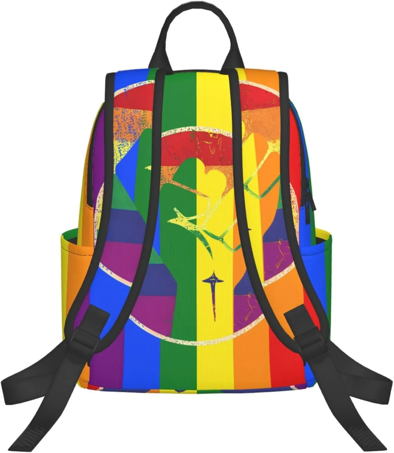 LGBT Rainbow Gay Pride Flag Hand Clenched Fist Support Travel Laptop Backpack Casual Backpacks Double Shoulder Daypack Notebook Rucksack Work Bags Sports Bag for Hiking Camping Beach