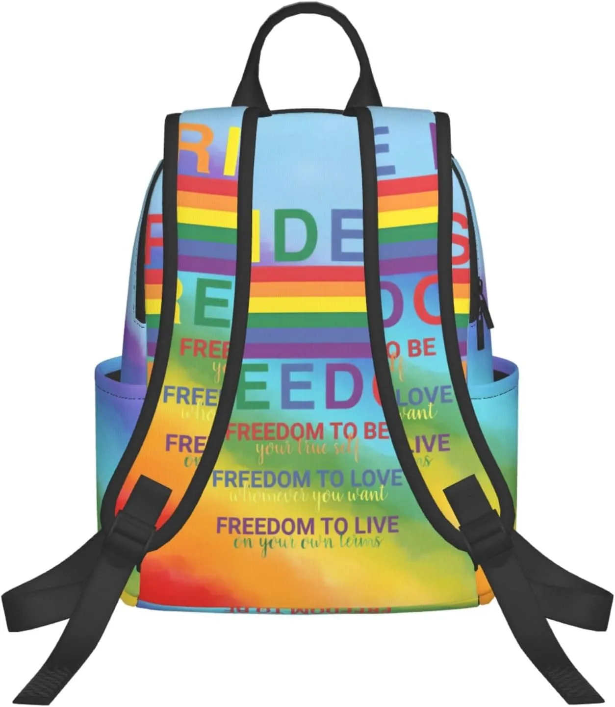 LGBT Rainbow Gay Pride Pride is Freedom To Be To Love To Live Travel Laptop Backpack Casual Backpacks Double Shoulder Daypack Notebook Rucksack Work Bags Sports Bag for Hiking Camping Beach