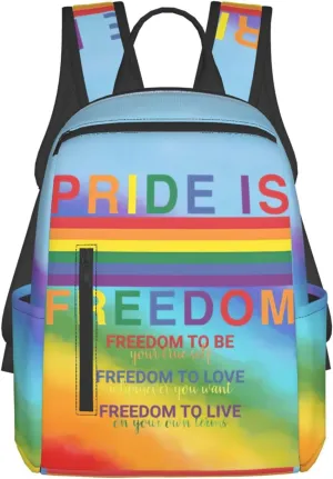 LGBT Rainbow Gay Pride Pride is Freedom To Be To Love To Live Travel Laptop Backpack Casual Backpacks Double Shoulder Daypack Notebook Rucksack Work Bags Sports Bag for Hiking Camping Beach