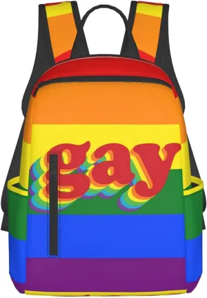 LGBT Rainbow Pride Gay Travel Laptop Backpack Casual Backpacks Double Shoulder Daypack Notebook Rucksack Work Bags Sports Bag for Hiking Camping Beach