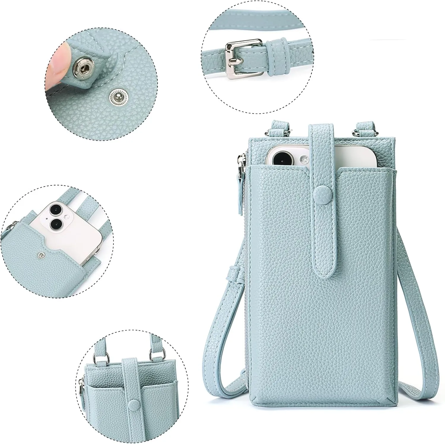 Lightweight Small Crossbody Bags for Women Vegan Leather Cell Phone Purses with Adjustable Strap and Card Slots