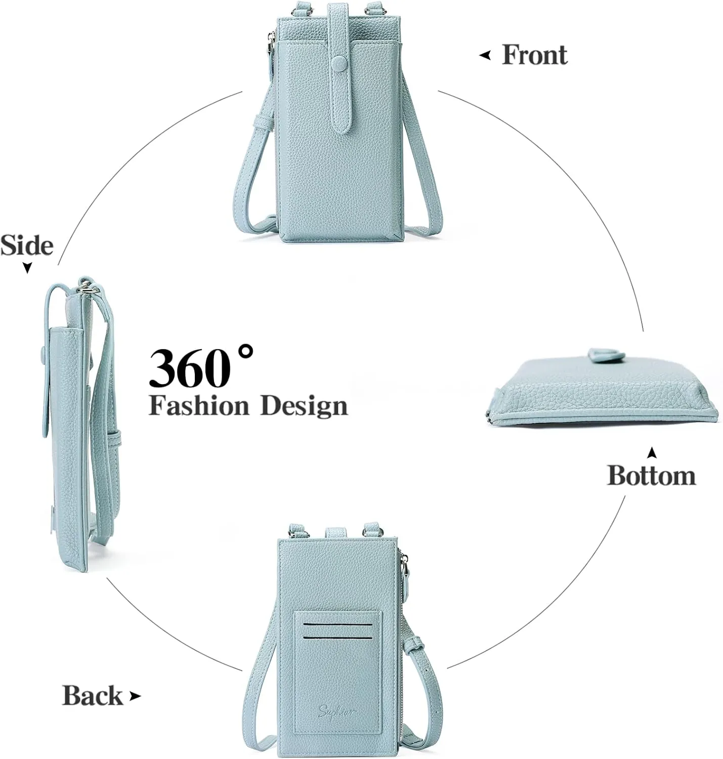 Lightweight Small Crossbody Bags for Women Vegan Leather Cell Phone Purses with Adjustable Strap and Card Slots