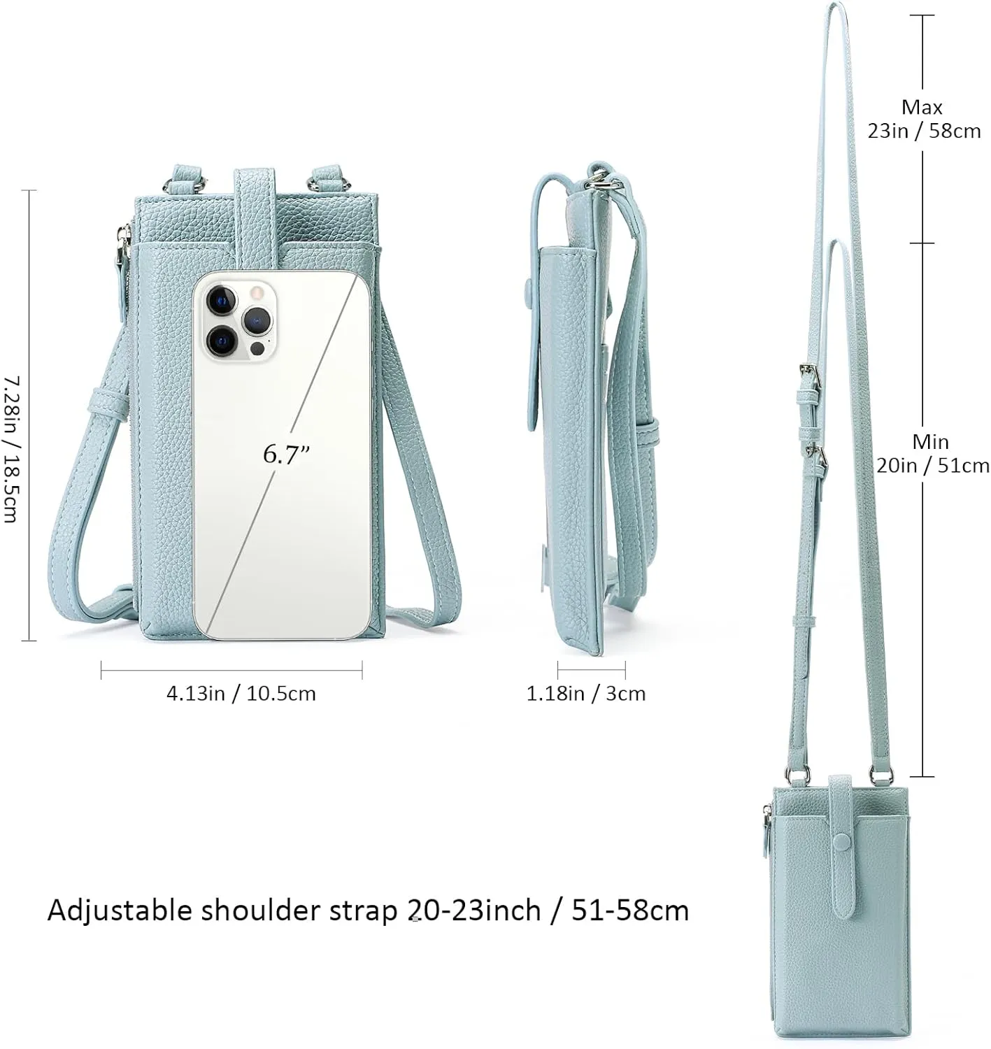 Lightweight Small Crossbody Bags for Women Vegan Leather Cell Phone Purses with Adjustable Strap and Card Slots