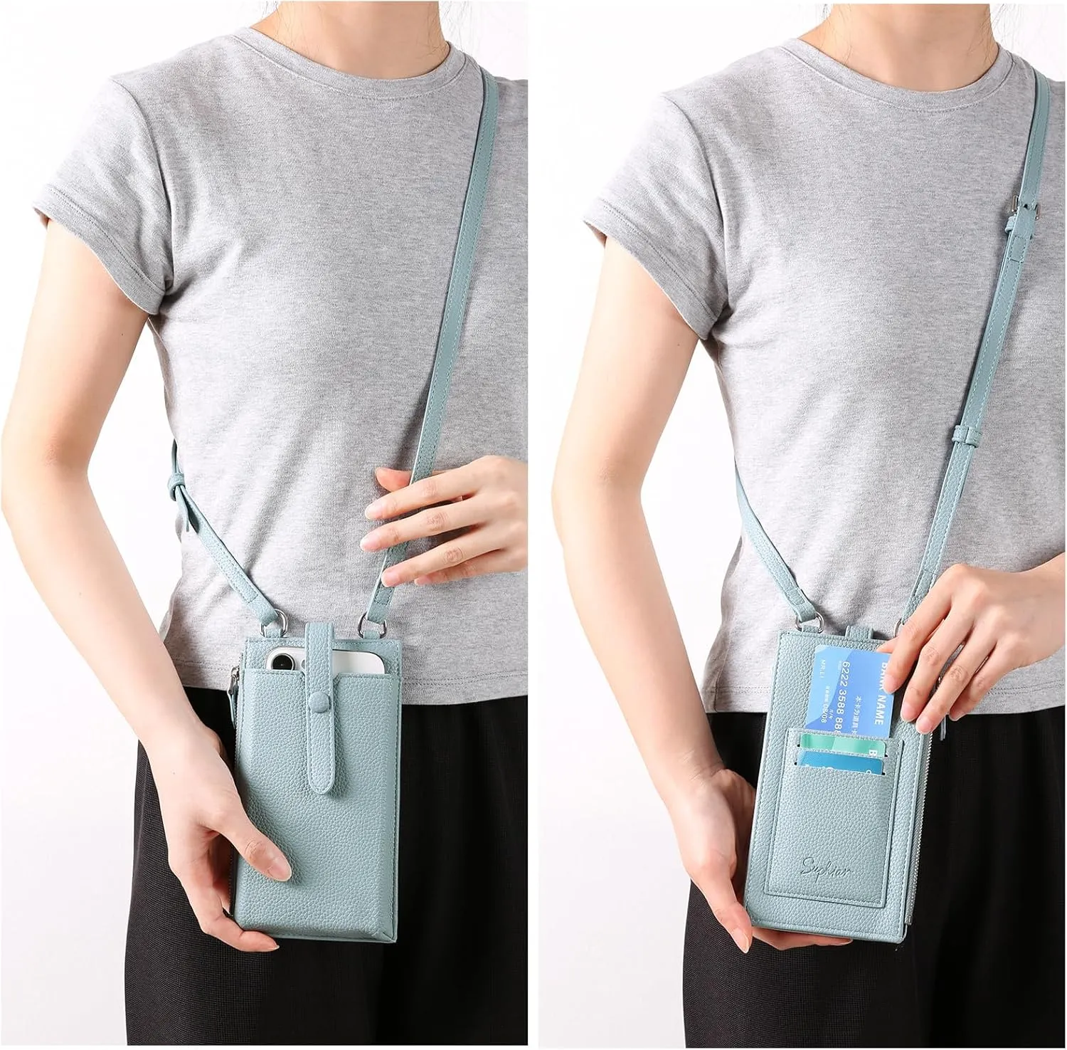 Lightweight Small Crossbody Bags for Women Vegan Leather Cell Phone Purses with Adjustable Strap and Card Slots