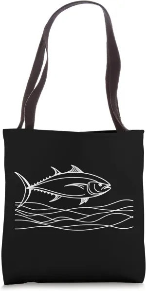 Line Art Fish Aquarist & Ichthyologist Atlantic Bluefin Tun Tote Bag