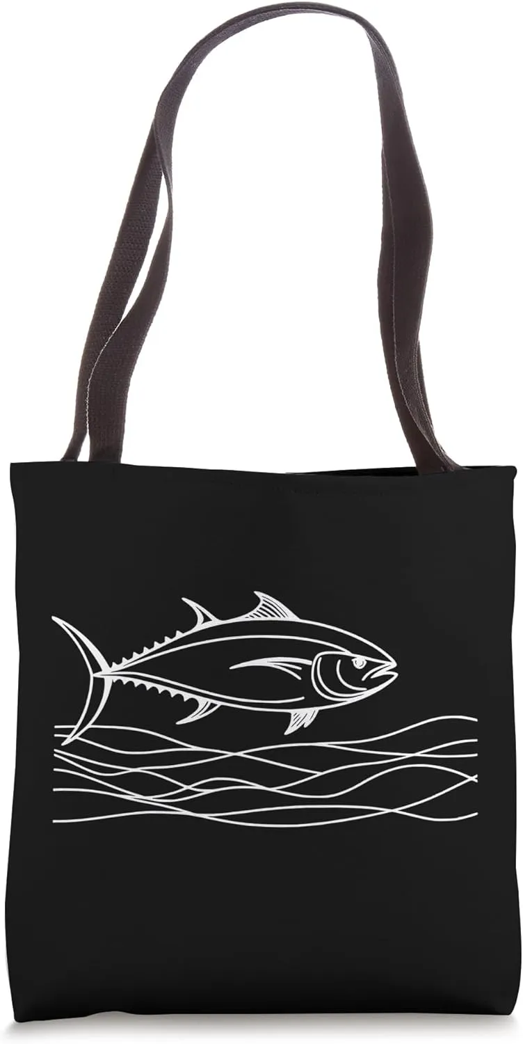 Line Art Fish Aquarist & Ichthyologist Atlantic Bluefin Tun Tote Bag