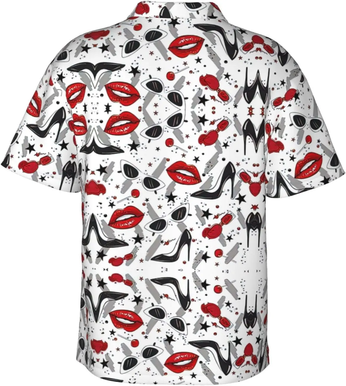 Lips High Heels Printed Hawaiian Shirts – Funky Tropical Summer Outfits – Retro Beach Wear for Men