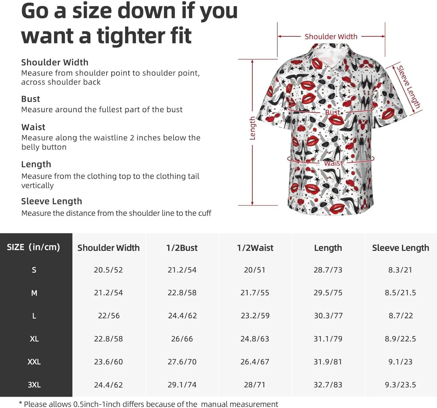 Lips High Heels Printed Hawaiian Shirts – Funky Tropical Summer Outfits – Retro Beach Wear for Men