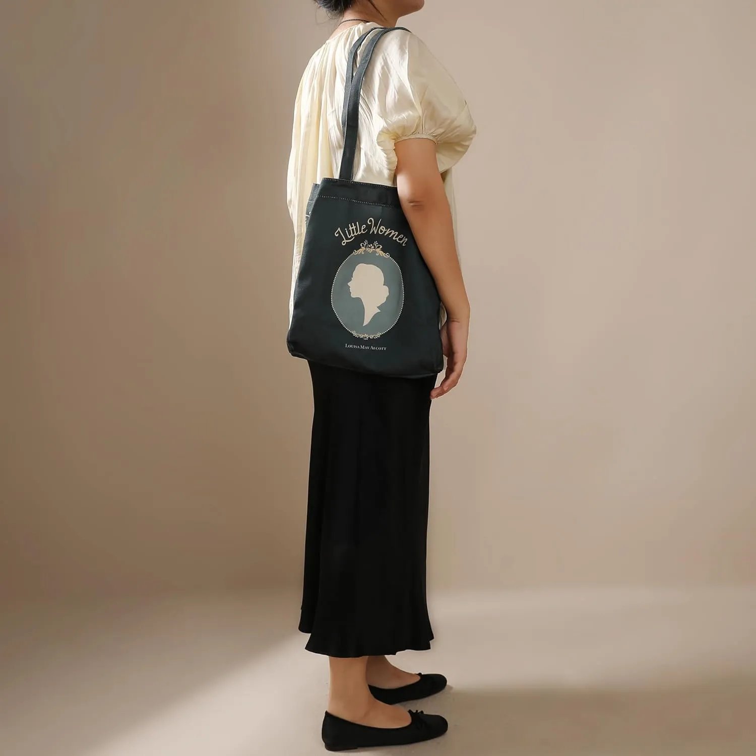 Literary Themed Tote Bag-Alice in Wonderland |Turquoise |Large Capacity