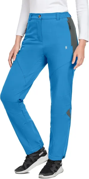 Little Donkey Andy Women's Fleece Lined Waterproof Softshell Pants Hiking Ski Snowboarding Pants