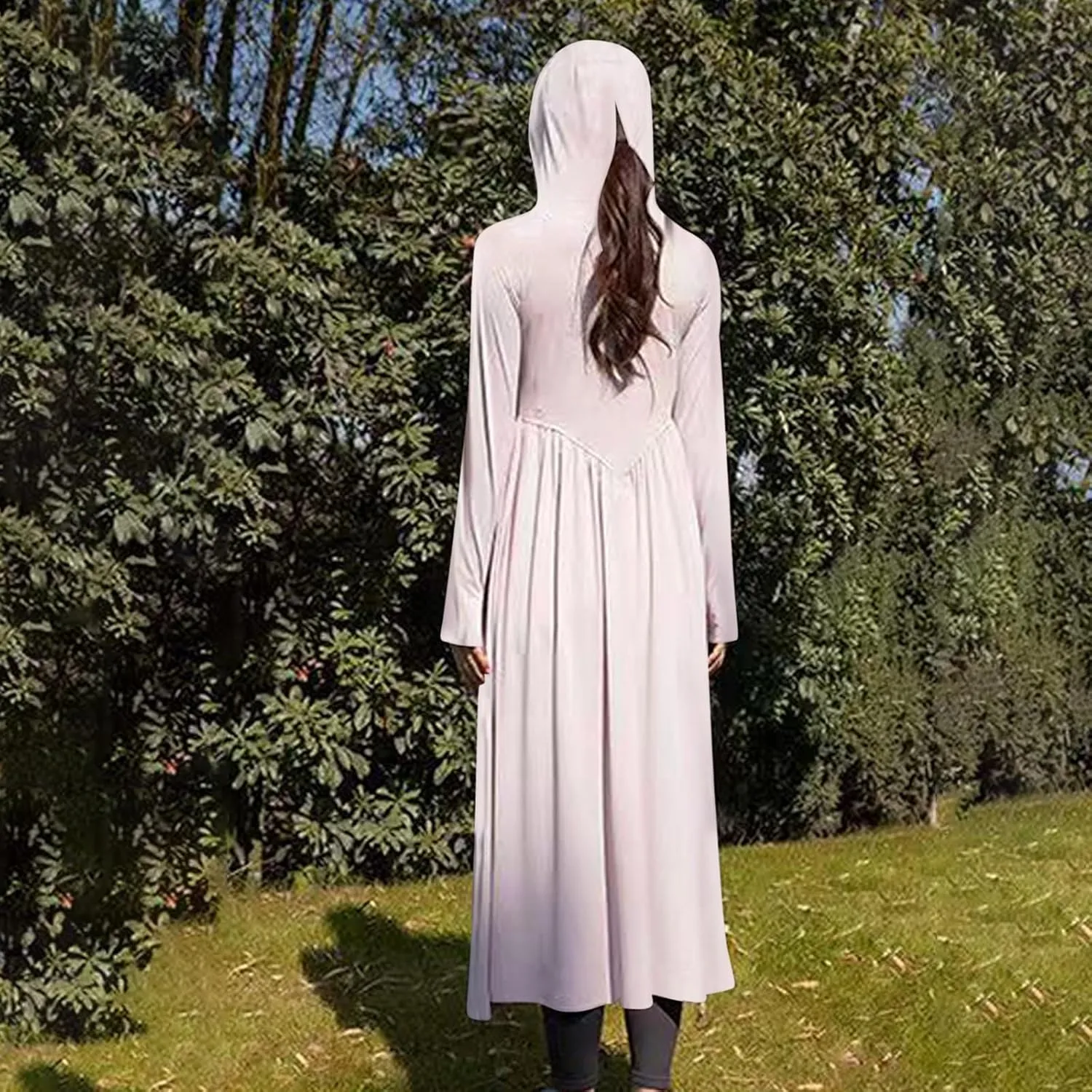 Long Sun Protection Jackets for Women Fashion Zip Up Hood Dress Lightweight Outdoor Summer Coats with Pockets