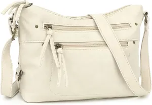 LOXOMU Medium Crossbody Bags for Women, Vegan Leather Crossbody Purse with Milti-pocket Trendy Shoulder Handbag for Travel
