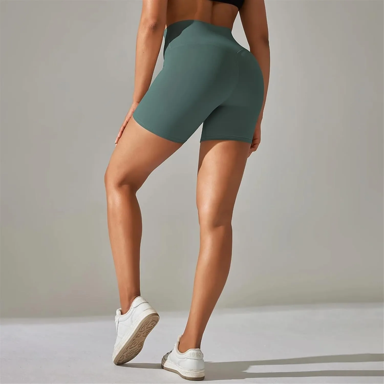 LSCZSLYH Yoga Shorts Women Fitness Running Cycling Shorts Breathable Sports Leggings High Waist Summer Workout Gym Shorts