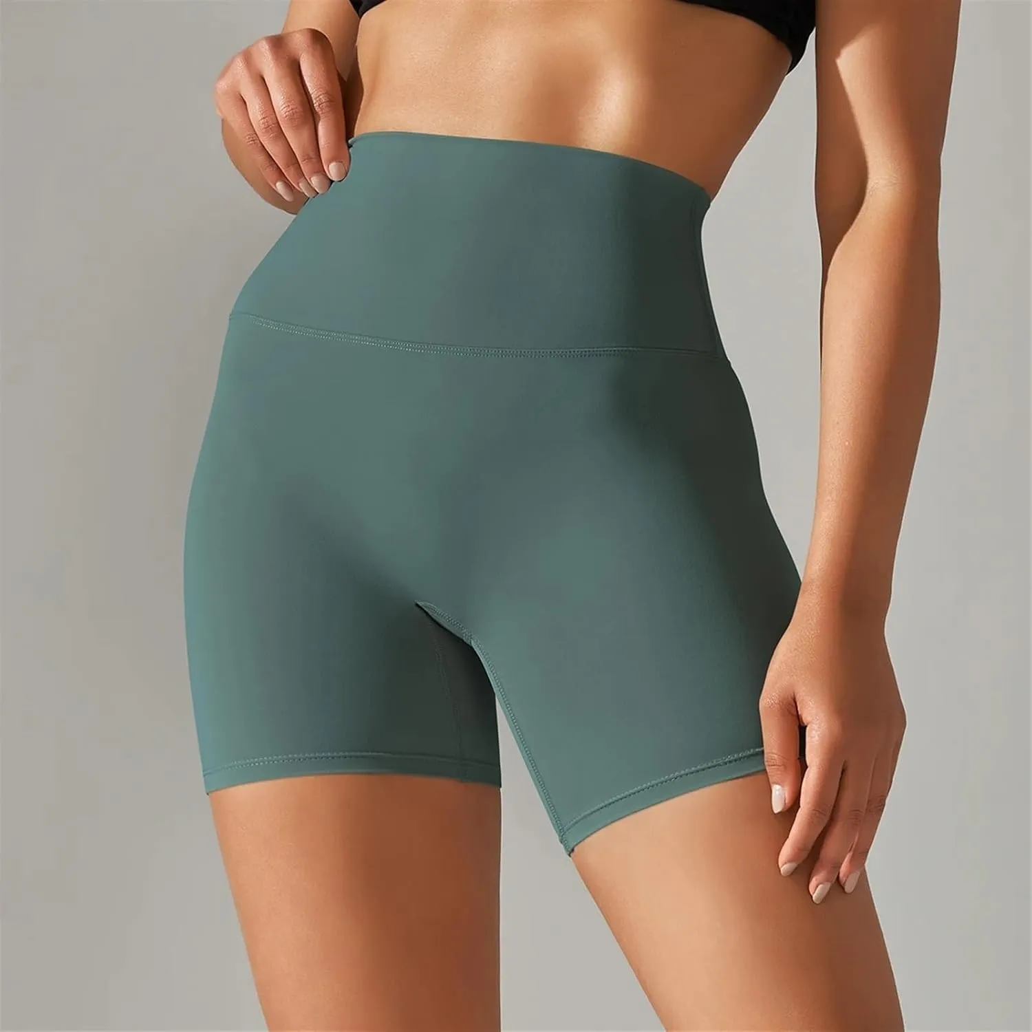 LSCZSLYH Yoga Shorts Women Fitness Running Cycling Shorts Breathable Sports Leggings High Waist Summer Workout Gym Shorts