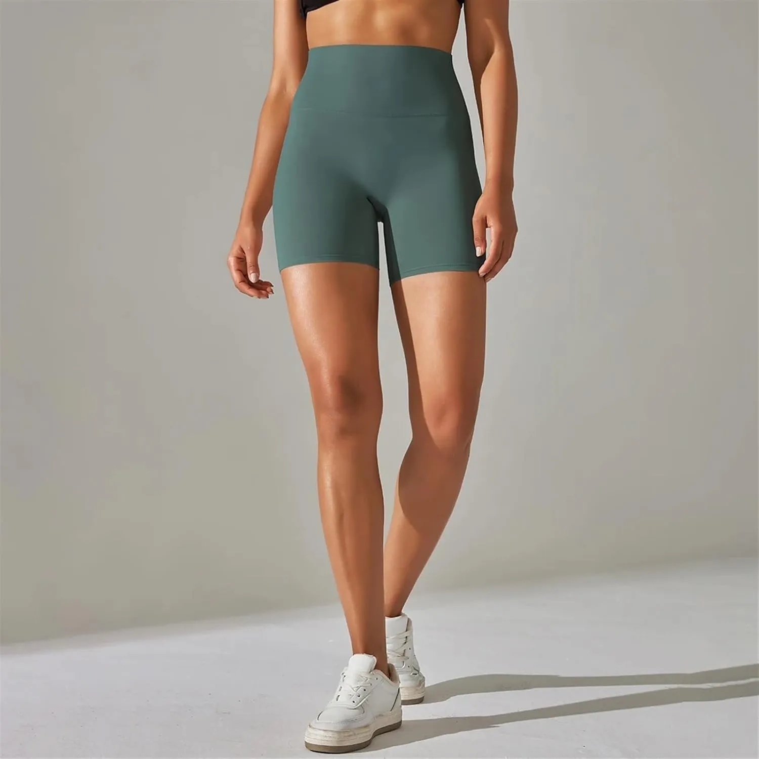 LSCZSLYH Yoga Shorts Women Fitness Running Cycling Shorts Breathable Sports Leggings High Waist Summer Workout Gym Shorts