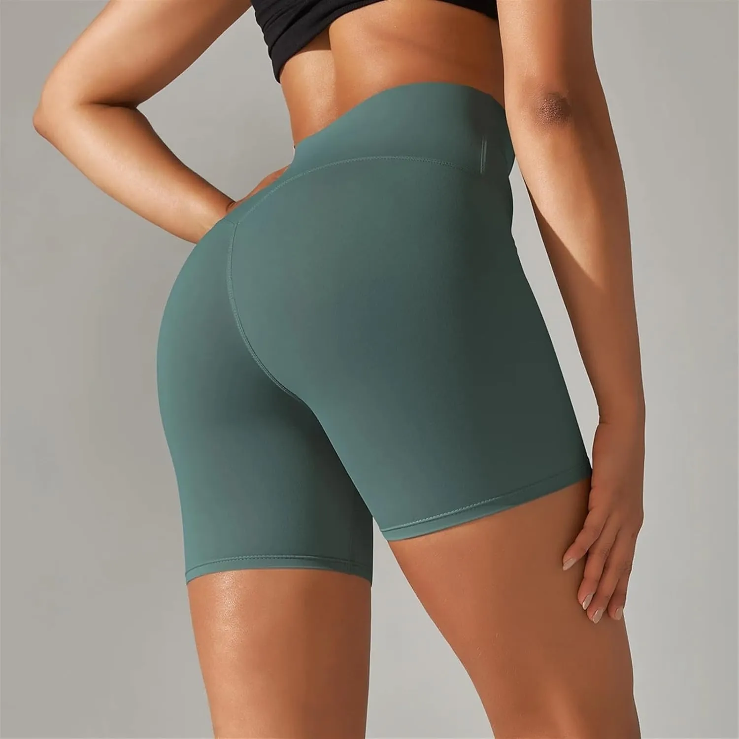 LSCZSLYH Yoga Shorts Women Fitness Running Cycling Shorts Breathable Sports Leggings High Waist Summer Workout Gym Shorts